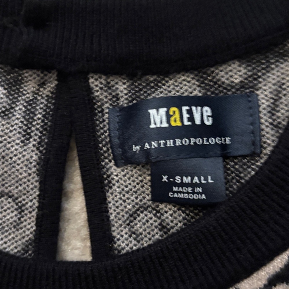 Anthropologie Maeve Black and Cream Knit Top - Picture 3 of 6